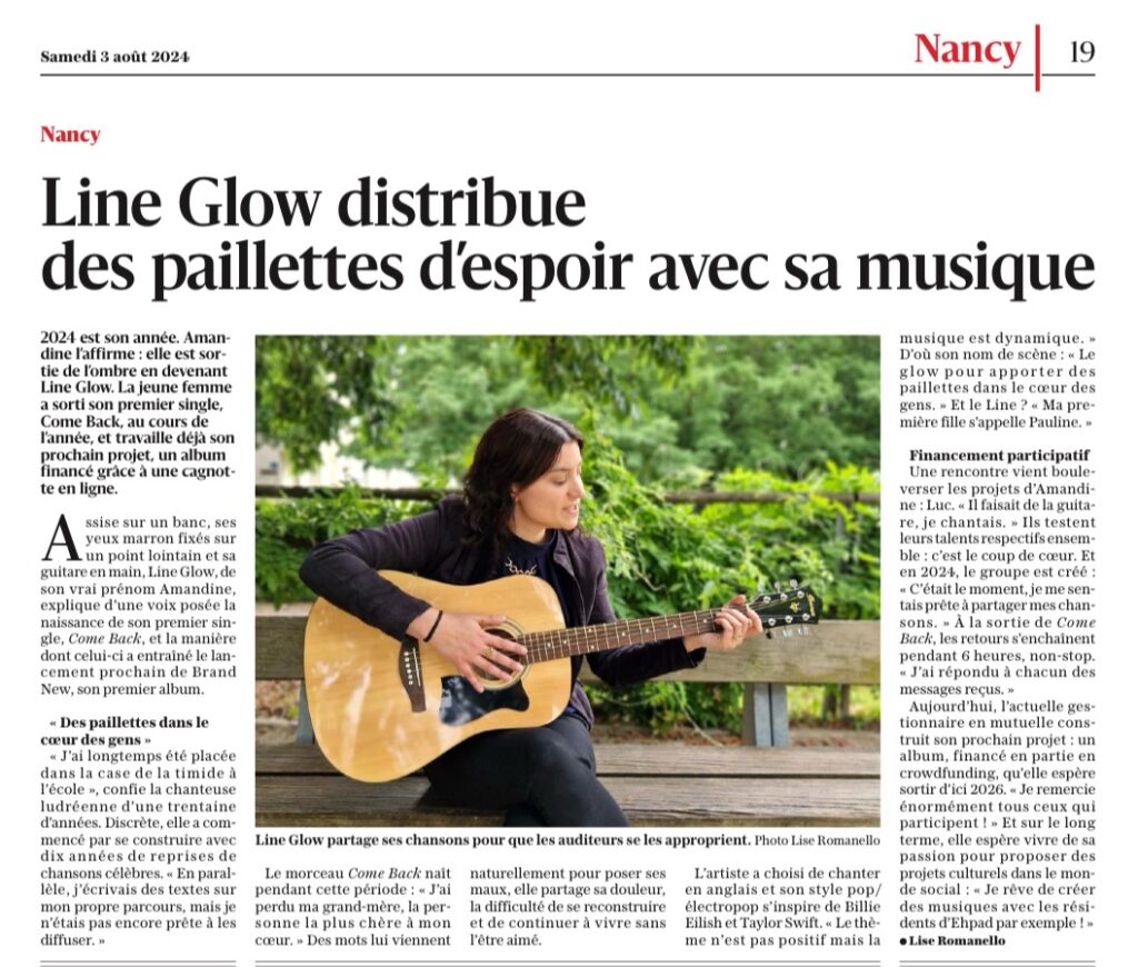 Article de presse sur Line Glow et photographie